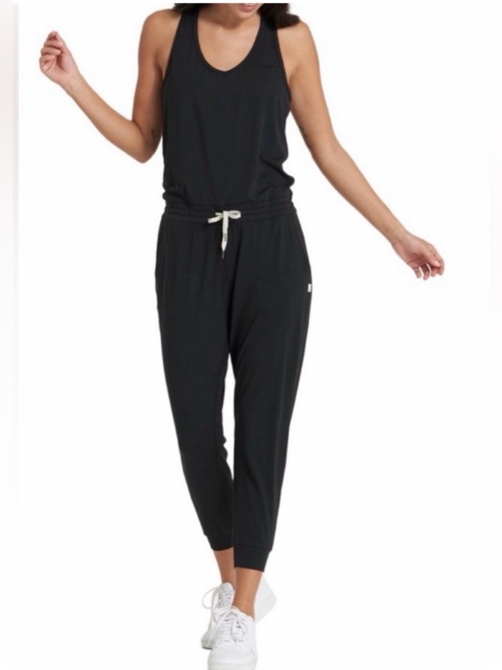 Vuori Lux Sleeveless Jumpsuit Black Racerback
 Medium